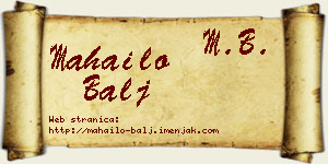 Mahailo Balj vizit kartica